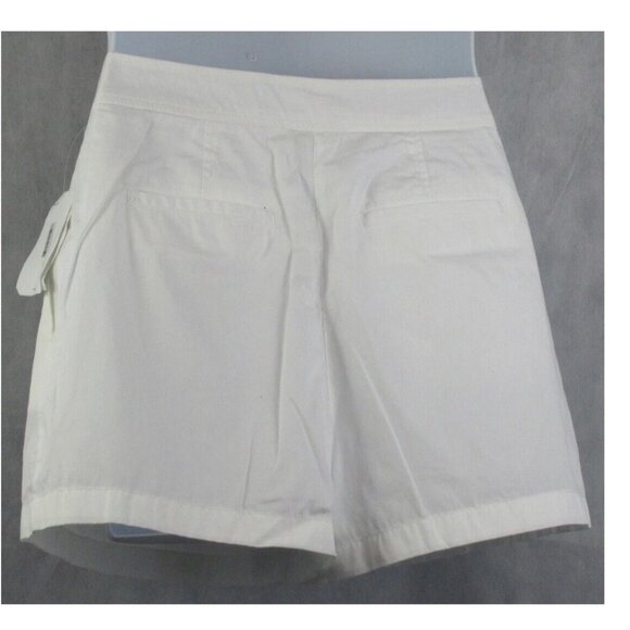 Michael Kors Women's 100% Cotton Zip Fly Fully Lined Shorts, White, Size 10 - Picture 2 of 2